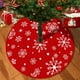 thumbnail image 1 of CaiYueKe Christmas Tree Skirt, Red Tree Skirts 35.4 Inch with Snowflake Reindeer Rustic Farmhouse Xmas Tree Skirt Christmas Decorations for Holiday Party Decoration, 1 of 7