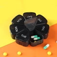 thumbnail image 4 of Pastillero organizador shamjiam Recordatorio Días Grande 7 compartimentos negro Dispensador de cajas de medicina, 4 of 9