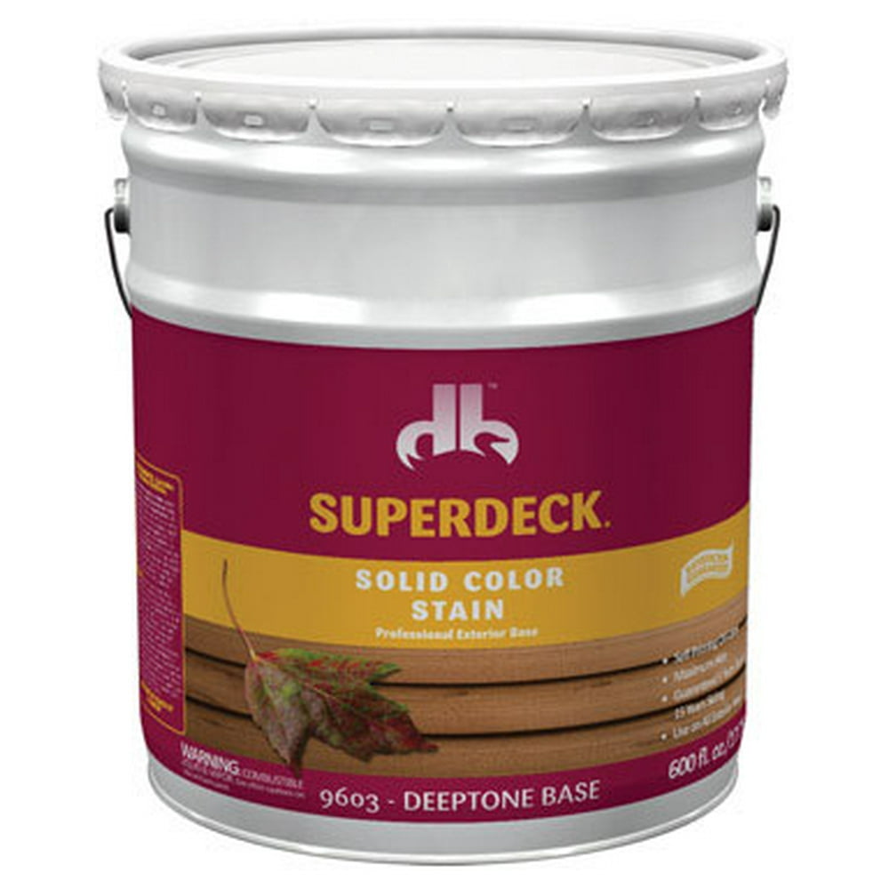 Superdeck Solid Flat Deep Base Acrylic Latex Wood Stain 5 gal. Case
