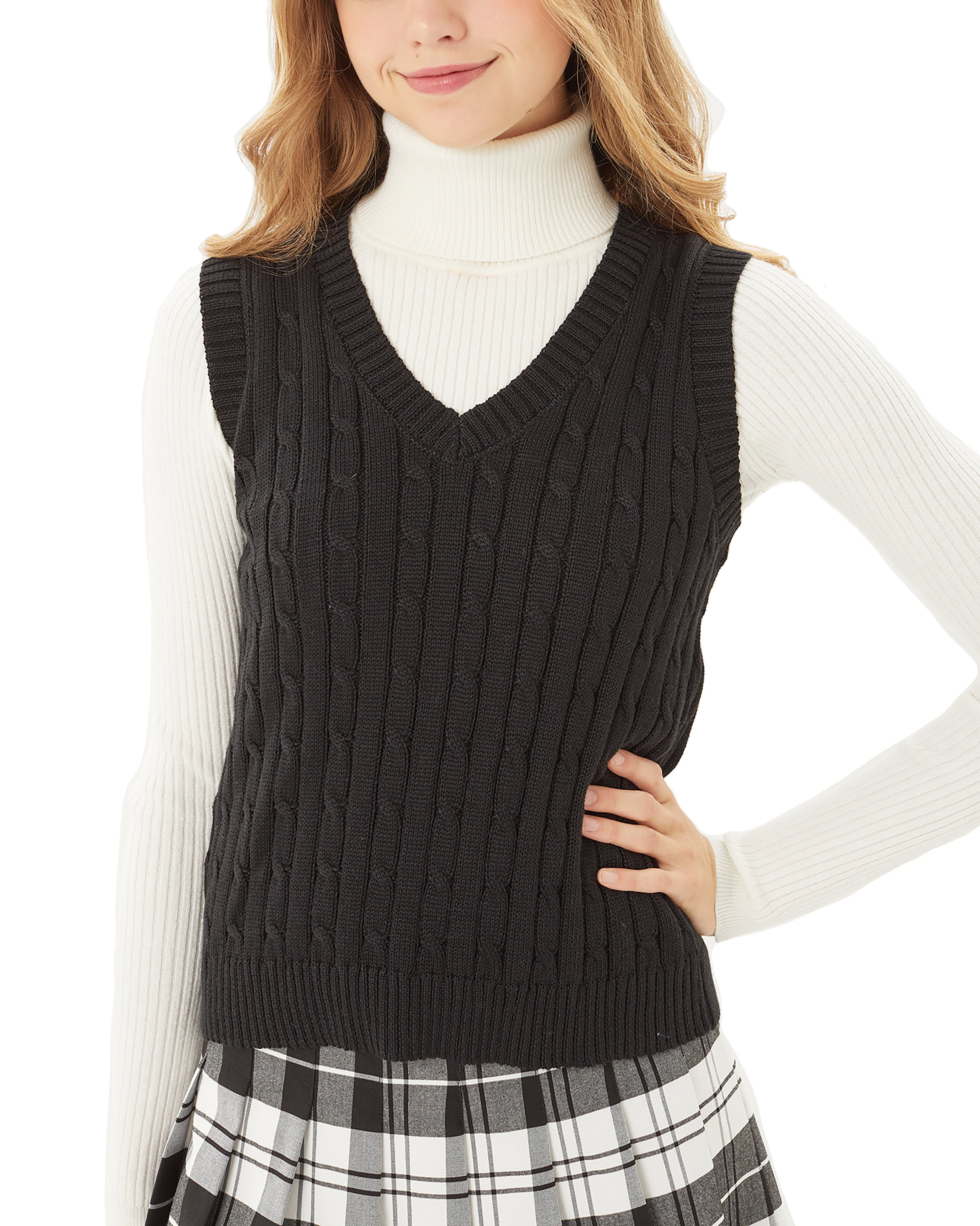 Womens Casual V-Neck Sweater Vest – Solid Sleeveless Pullover Sweater Top  Lt9978ws - Walmart.com