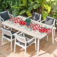 thumbnail image 2 of Valentine's Day Table Cloths for 6 Foot Rectangle Tables, Red Love Heart Eucalyptus Beige Burlap Patio Waterproof Elastic Fitted Tablecloths, Washable Rectangular Table Cover for Camping, 2 of 8