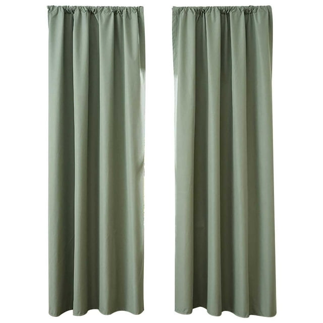 Blackout Curtains, Staron 2026 Dark Environment Bedroom Curtains, Thermal Insulated Solid Color Kitchen Drapes Easy Installation Machine Washable, Green