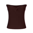 thumbnail image 4 of Tops Cortos Para Mujer Blusas Casuales Elegantes Top Sin Tirantes Cuello de Corazón Erógeno Punto Acanalado Nudo Retorcido Frente Sin Mangas Odeerbi ODB155588, 4 of 8