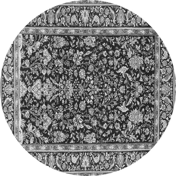Ahgly Company Indoor Round Persian Gray Traditional Area Rugs, 6' Round
