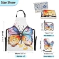 thumbnail image 3 of Colorful Butterfly 5 Pcs Kitchen Set Heat Resistant Oven Mitts and Non-Slip Pot Holders with Adjustable Cooking Apron, 3 of 6