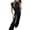 Black, variant on Satin Wide Leg Jumpsuits for Women - Elegant Mock Neck Sleeveless Cocktail Party Romper