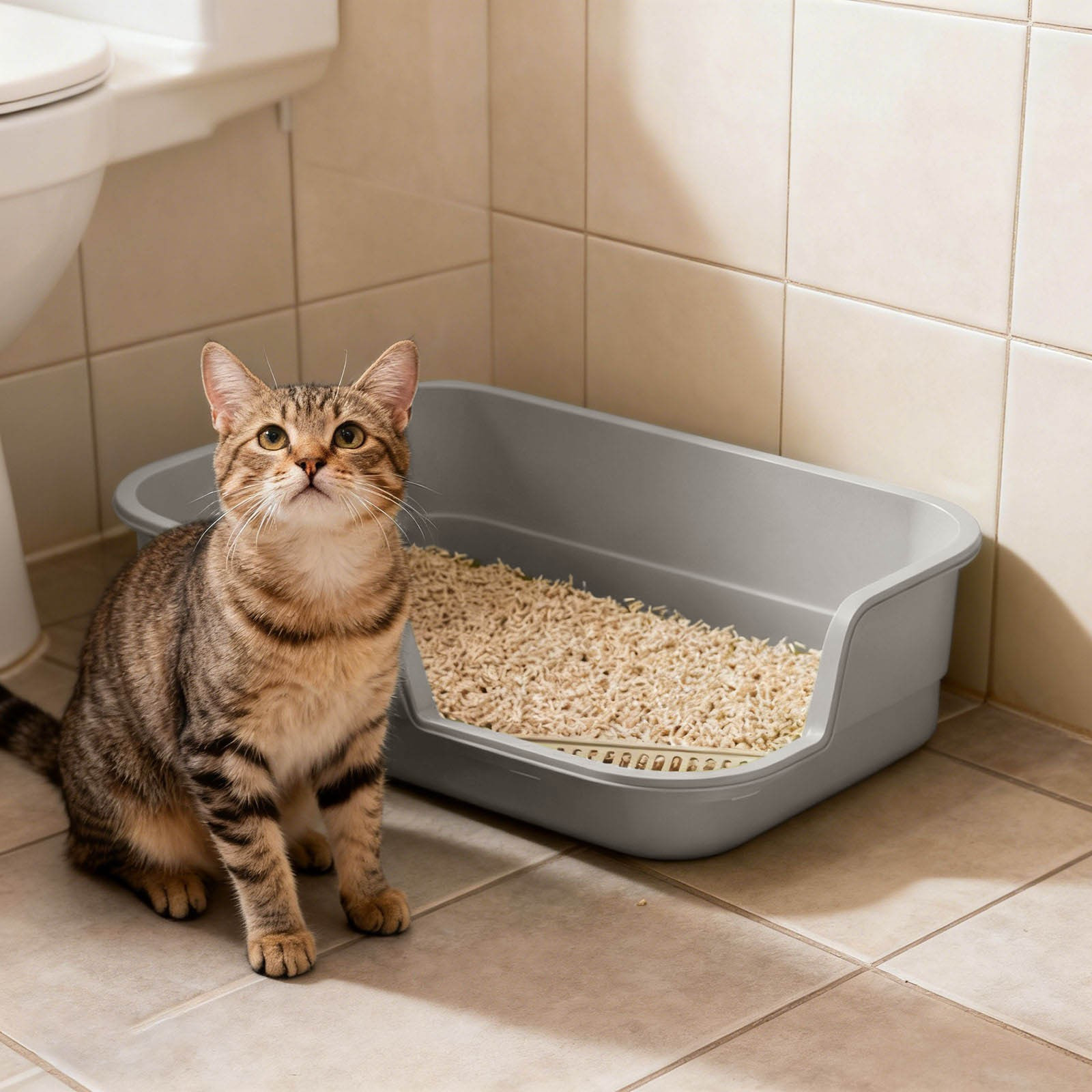 Extra Large Cat Litter Box Semi Enclosed High Edge Anti Scatter Durable Easy Clean Indoor Cats Multi Pet Households Tray