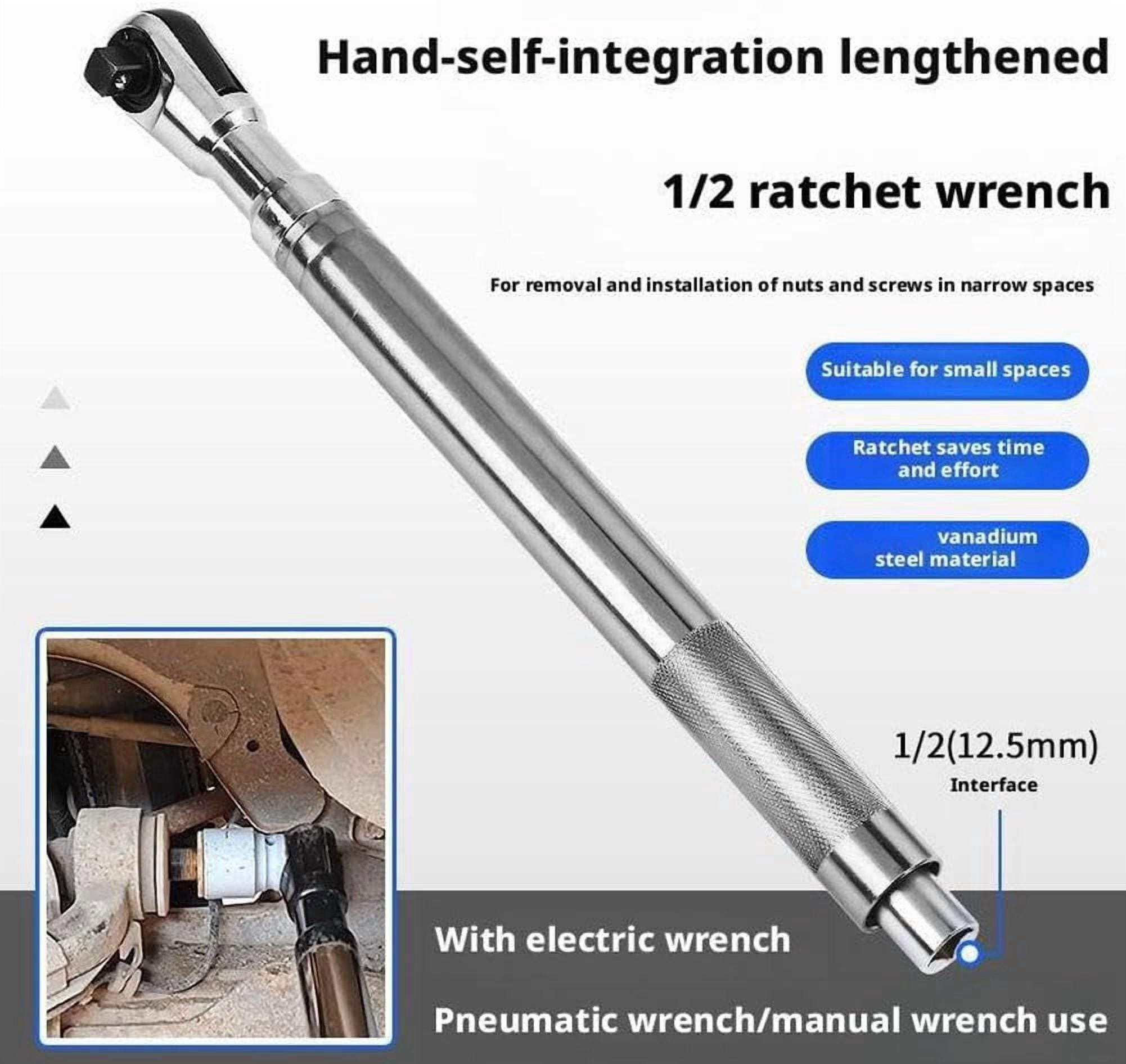 1/2 inch drive, 15.4-inch eccentric sleeve extension rod, suitable for impact wrenches, ultra-thin tools, suitable for narrow engine compartments and hard-to-reach areas, (heavy-duty)