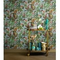 thumbnail image 3 of Daisy Bennett DB20102 27 in. x 18 ft. Tropical Leopard Peel & Stick Wallpaper, Gloss Blue, 3 of 8