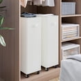 thumbnail image 5 of BGTREND 2pcs 28'' Tall & Slim Laundry Hamper with Lid and Wheels Narrow Laundry Basket Collapsible Dirty Clothes Hamper Portable Laundry Storage Bin Oxford (65L, Beige), 5 of 8