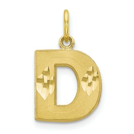 10k Yellow Gold Initial Monogram Name Letter D Charm Necklace Pendant ...