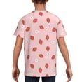 thumbnail image 5 of Wukai Hand Drawn Strawberry Youth Unisex Short Sleeve T-Shirt for Boys, Girls, Teens, and Kids-Small, 5 of 7