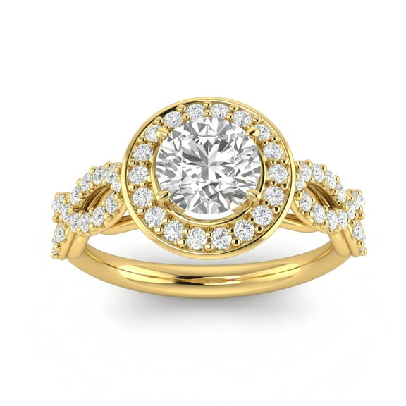 1.00ctw Diamond Infinity Engagement Ring in 14k Yellow Gold