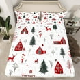 thumbnail image 2 of Manfei Cartoon Xmas Tree Twin Sheet Sets, Merry Christmas Twin Fitted Sheet, Princess Fairy Tale Flat Sheet, Super Cozy Room Decor, 3-Piece, 2 of 7