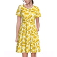 thumbnail image 1 of Kdxio Robe T-Shirt Décontractée pour Femmes Imprimé Oreilles de Maïs Manches Courtes d'Été avec Poches, 1 of 6