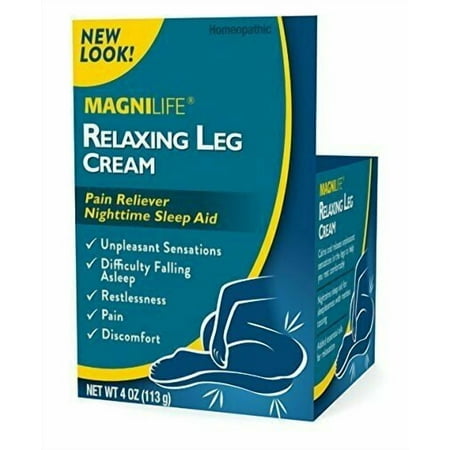 Magnilife Relaxing Pain Reliever Leg Cream Nighttime Sleep Aid, 4oz, 3-Pack