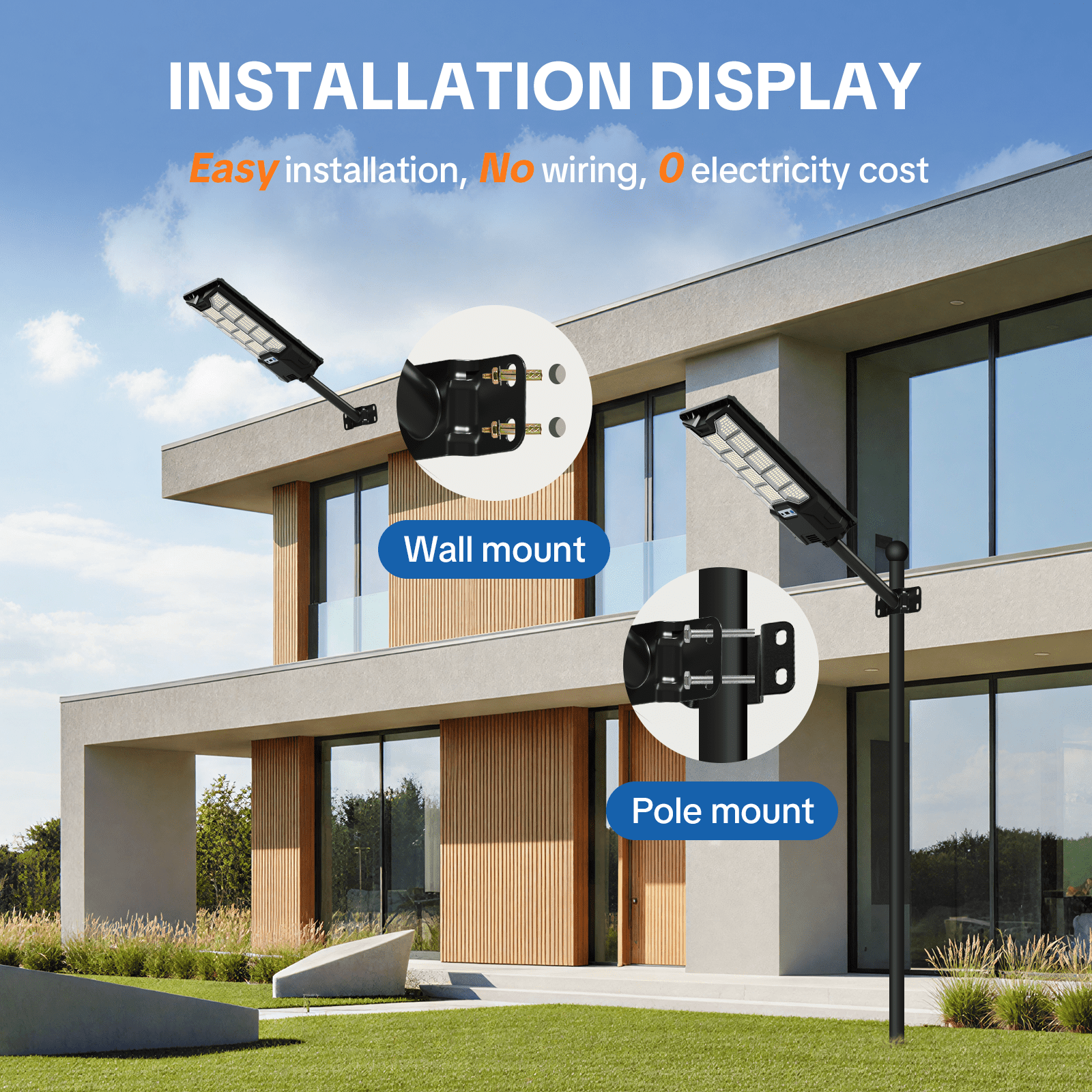 Feltar Solar Street Light – Outdoor Waterproof Motion Sensor, High Lumen, for Parking, Yard, Path, Driveway, Farm