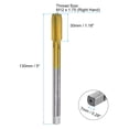 thumbnail image 2 of Uxcell Metric Thread Tap M12 x 1.75 130mm Extra Long Ti-Coated 6542 High Speed Steel Straight Flute, 2 of 5
