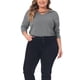 thumbnail image 1 of Blusas de mujer de tallas grandes Agnes Orinda, camisetas de cuello en V cruzado, casuales, de manga larga, talla 1X, gris, 1 of 6