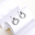 thumbnail image 5 of MULA Original Eternal Double Circle 925 Sterling Silver Hoop Earrings AAA CZ for Women Jewelry Gift, 5 of 5
