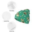 thumbnail image 3 of Yiaed Bulldog Puppy Flower Print Winter Beanie for Men Women, Fleece Lined Beanie Soft Warm Knit Hat Ski Stocking Cuffed Ca, 3 of 6