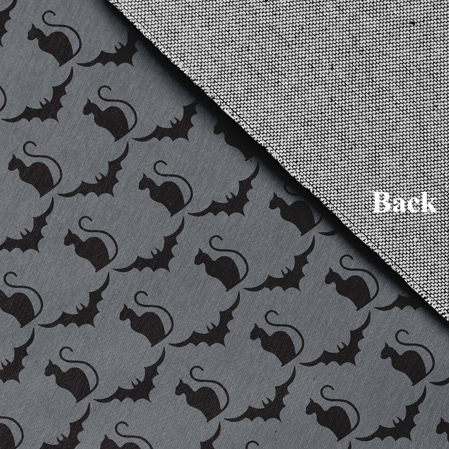 Simply Daisy Cats and Bats Steel Gray Halloween Chenille Area Rug, 2' x 3'