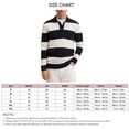 thumbnail image 5 of Suéter de punto con cuello vuelto para hombre, suéter informal de manga larga con estampado de rayas grandes, color negro L, 5 of 5