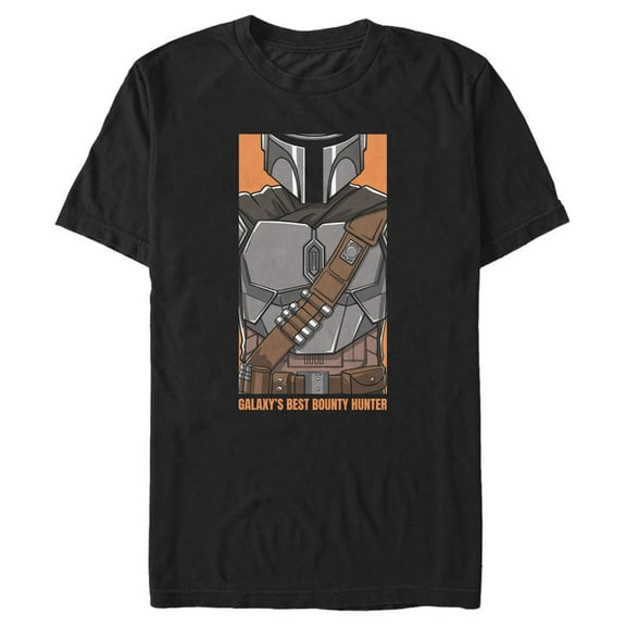Men's Star Wars: The Mandalorian Din Djarin Galaxy's Best Bounty Hunter  Graphic Tee Black Large