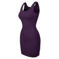 thumbnail image 3 of MixMatchy Women's Stylish Round Neck Sleeveless Premium Cotton Long Line Bodycon, 3 of 4