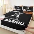 thumbnail image 5 of Erosebridal I Love Baseball Full Size Sheets, Sport Bed Sheets for Men and Boys, 4 Pieces, 1 Flat Sheet, 1 Fitted Sheet and 2 Pillowcases, 5 of 6