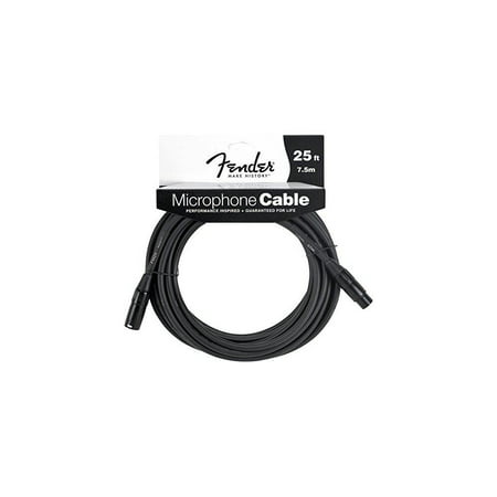 fender performance series cables 25 feet microphone cable - black for pro audio, and live