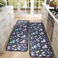 thumbnail image 4 of Unicorn and Moon Blue Pattern Anti Fatigue Kitchen Rugs Set Of 2, Non Slip Washable Decorative Floor Mats for Sink Laundry and Home Use, 17"x47", 4 of 5