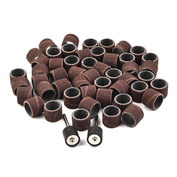 100Pcs 240 Grit Sanding Drum Bands Sleeves W/ 2 Mandrels For Rotary Tool
