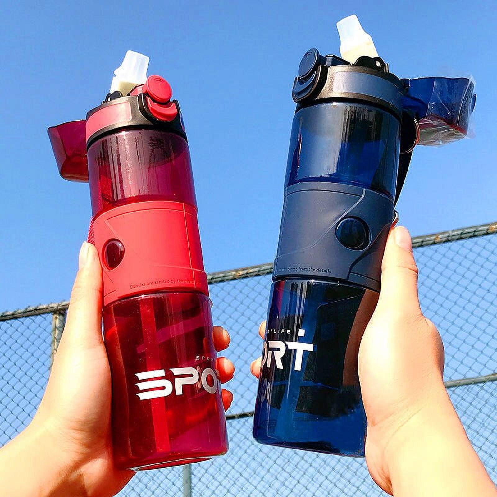 YCNYCHCHY Sports Water Bottle Large Capacity Sippy Cup Plastic Tumble-Resistant Water Cup Fitness Cup For Children Students Male Adults