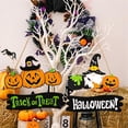 thumbnail image 3 of Letrero colgante de Halloween, adorno colgante de madera de calabaza, placa de Gnomo de calabaza, 2 uds., 3 of 5