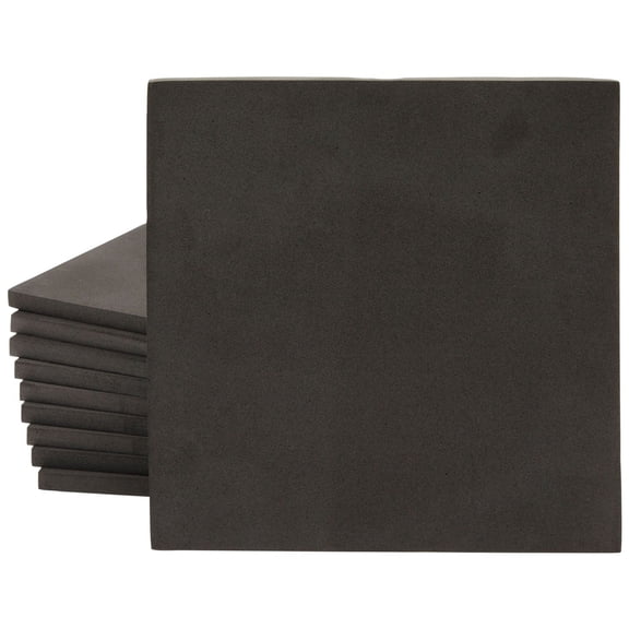 Bright Creations Black Dense Foam Squares - 10-Pack, 9.6 x 9.6 In, 3mm Thick EVA Sheets - Craft Foam Sheets for Cosplay & Custom Art