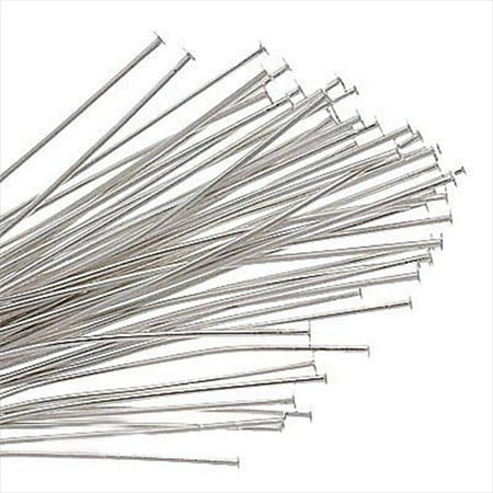 - Silver Plated Head Pins 1 Inches Long/21 Gauge (50)