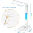 thumbnail image 5 of Lámpara de mesa LED, función inteligente (reloj, despertador, fecha, temperatura) - lámpara de mesa táctil ajustable y plegable, 3 niveles - para oficina, dormitorio, estudio (blanco) JAMW Sencillez, 5 of 5