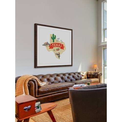 "Bold Red Texas" Framed Painting Print