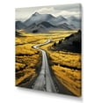 thumbnail image 2 of Designart "Yellow Prairies The Road Less Traveled III" Landscape & Nature Canvas Wall Art, 2 of 5
