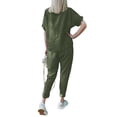 thumbnail image 4 of LilyLLL Womens Plus Size Cotton Linen Playsuit Outfit Tops Pants Co ord Loungewear Suit, 4 of 4