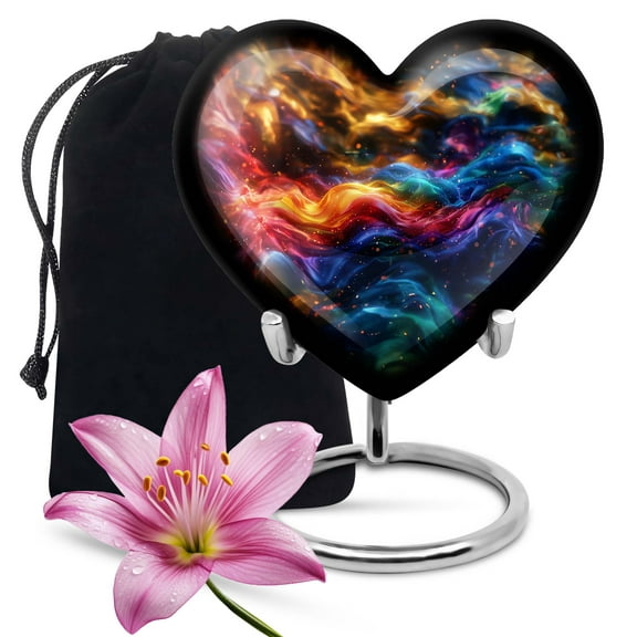 KARYLIZ Abstract Human Urns For Ashes - Cremation Urns For Human Ashes - Funeral Urns For Adult Ashes Men - Heart Urn For Ashes Adult Male - Urn For Ashes For Women - Decorative Urns For Ashes