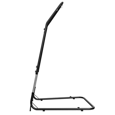 Pemberly Row Patio Adjustable 77" to 93" Hammock Stand Hanging Chair Stand Black