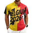 thumbnail image 2 of 2026 Soccer Cup Jersey for Men, Polo Collar Short Sleeve National Flag & Ball Graphic Top - Breathable Fan Shirt for Match Day & Casual Wear Black L, 2 of 5