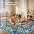 thumbnail image 6 of Wonnitar 3'x5' Vintage Entryway Rug, Washable Small Area Rug for Kitchen Non Slip Stain Resistant, Low Pile Medallion Throw Rug for Bedroom Bathroom Laundry Room, Blue, 6 of 12