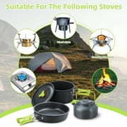 Camping Cooking Set Camping Cookware Set 16pcs Camping Pot pan Set Nesting Camp Cook Set Camping Hiking Cookware Camping Backpacking Pans Set