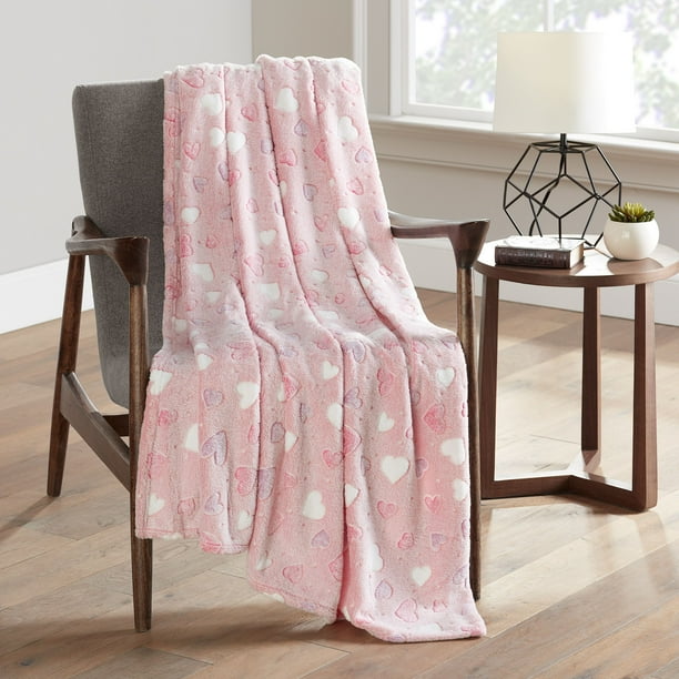 Your Zone Glow in the Dark Throw, 50 x 60 inch, Hearts