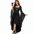 thumbnail image 6 of Witch Costume Women Halloween Costumes 2026 Bat Sleeve Dress Vampire Renaissance Medieval Adult Gothic Dresses Vermilion 3XL, 6 of 7