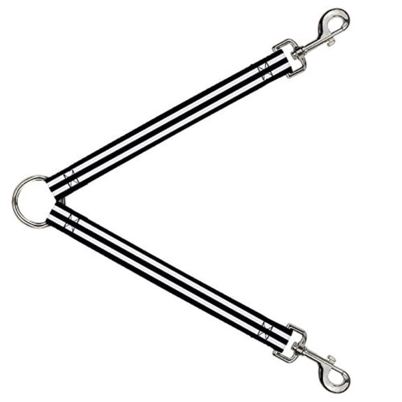 Dog Leash Splitter Stripes 3 Black 2 White 1 Foot Long 1 Inch Wide