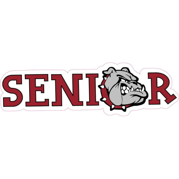 10in x 3in Maroon Bulldog Senior Sticker